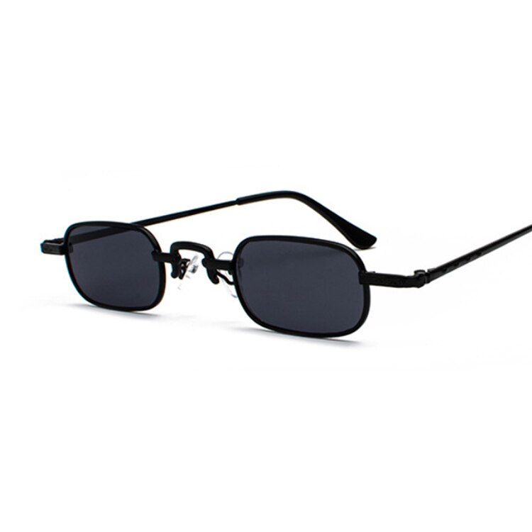 Retro Small Square Metal Steampunk Sunglasses Women Men Glasses Brand Vintage Sunglasses Female: BlackGray