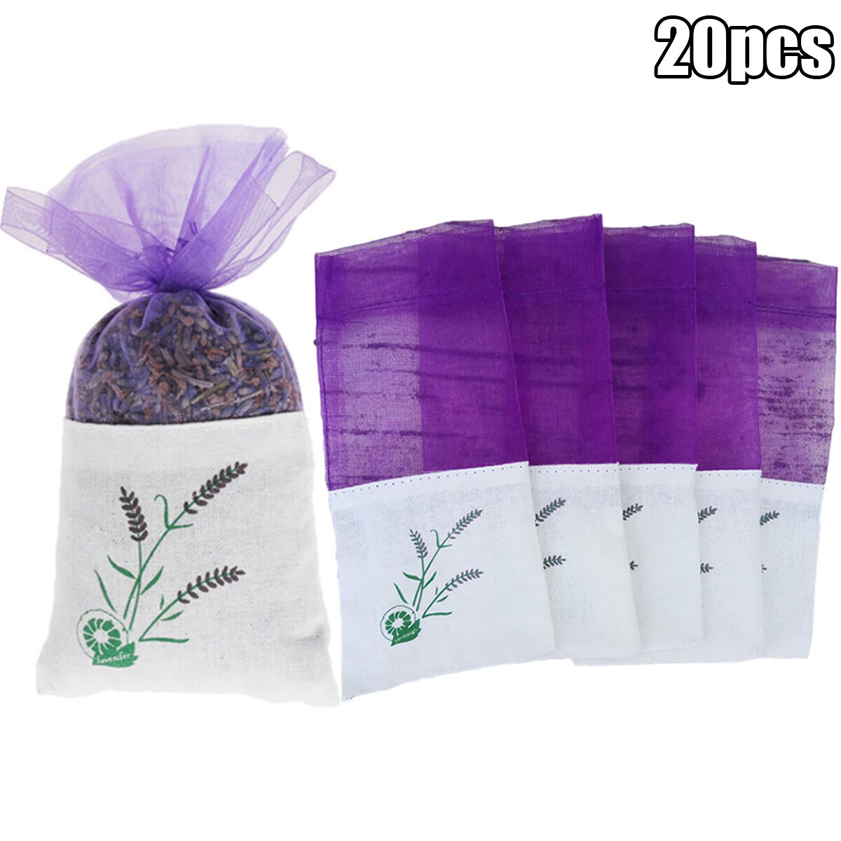 20PCS Cotton Empty Sachet Bags Portable Lavender Fragrance Purse Bag 15.5*7.5cm For Storage Spice Saving Dried Lavender Grain...
