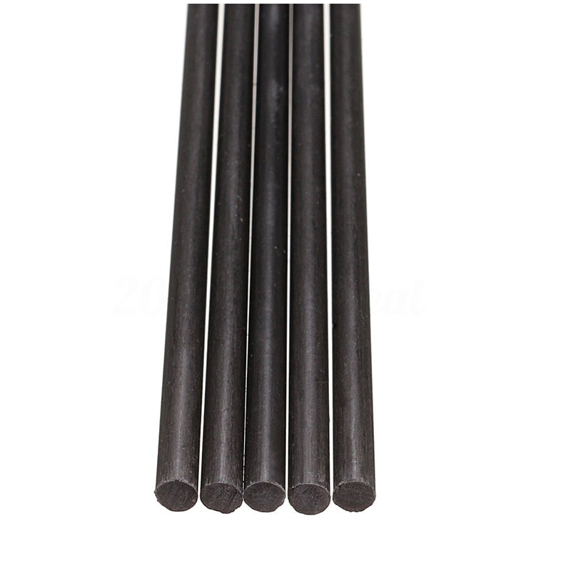 5Pcs 4mm Black Carbon Fibre Rods Rod 500mm Long For Sand-Table RC Airplane DIY: Default Title