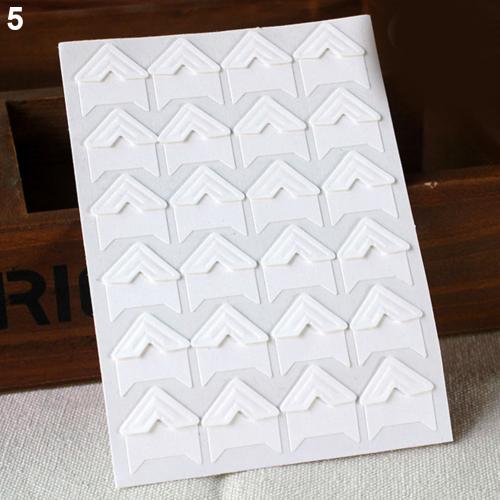 120Pcs Zelfklevende DIY Retro Fotolijst Hoek Sticker Craft Scrapbook Album Decor Frame: WHITE