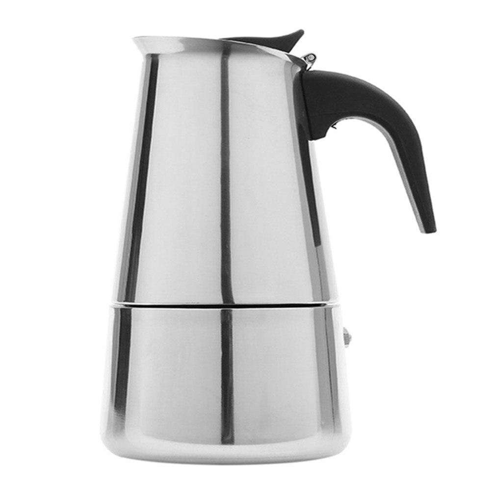 Stainless Steel Moka Pot European Coffee Pot Induction Cooker Open Flame Universal Coffee Pot Kitchen Tool Accessories: 100ml