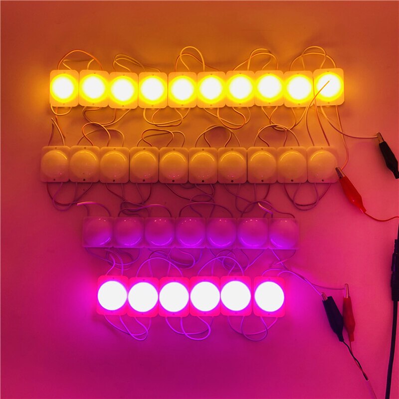 100pcs 2.4w waterproof COB LED Module Single Module One light Module Red Green Blue Yellow Pink 12v Lightbox Sign LOGO Module