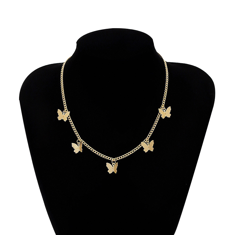 Small Animal Butterfly Chain Necklaces for Women Gold Silver Color Color Clavicle Chain Necklaces Jewelry Accessories