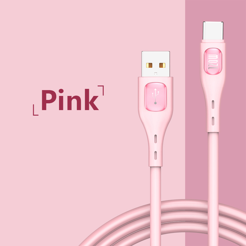 120W 6A USB C Fast Charging High-Speed Data Transfer Cable USB A to USB C Cable Soft Liquid Silicone Android Phone Accessories: Pink / 1m
