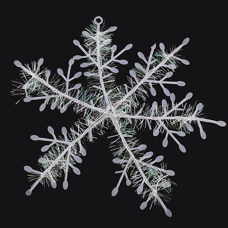 Christmas Snowflake Hanging Party Decoration White Plastic Sparkle Snowflake, Party Supplies For Wonderland Winter, Year