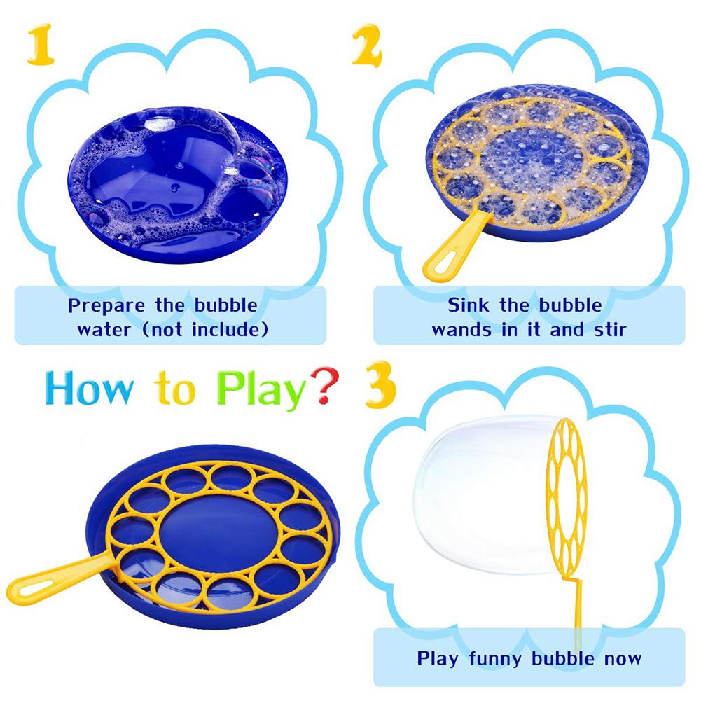 3pcs/set Outdoor Bubble Maker Wands Set Big Bubbles Wand Funny Bubbles Maker for Outdoor Playtime Birthday Party Game