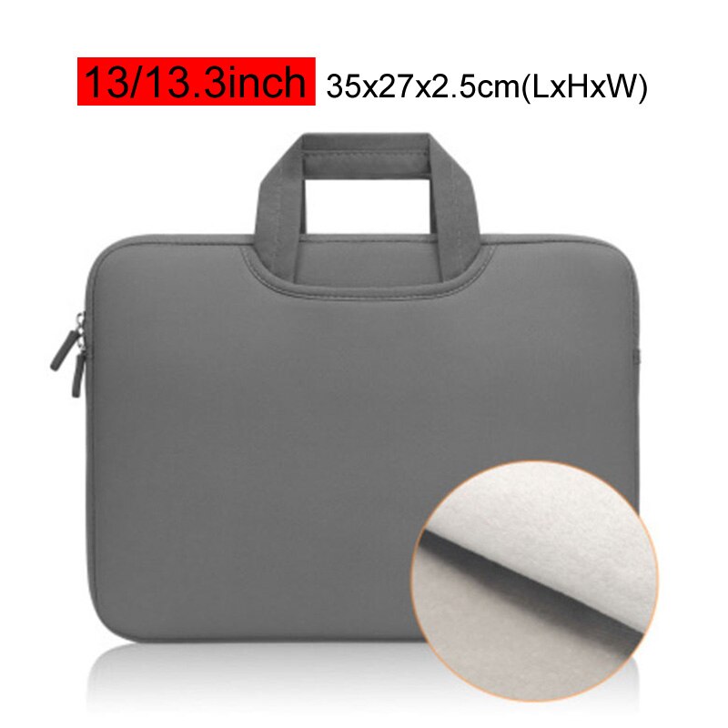 Portable Laptop Bag 11 13 14 15.6 inch Ultrabook Macbook Handbag Business Office Briefcase Notebook Ducuments Case Bags XA63C: Gray 13.3in