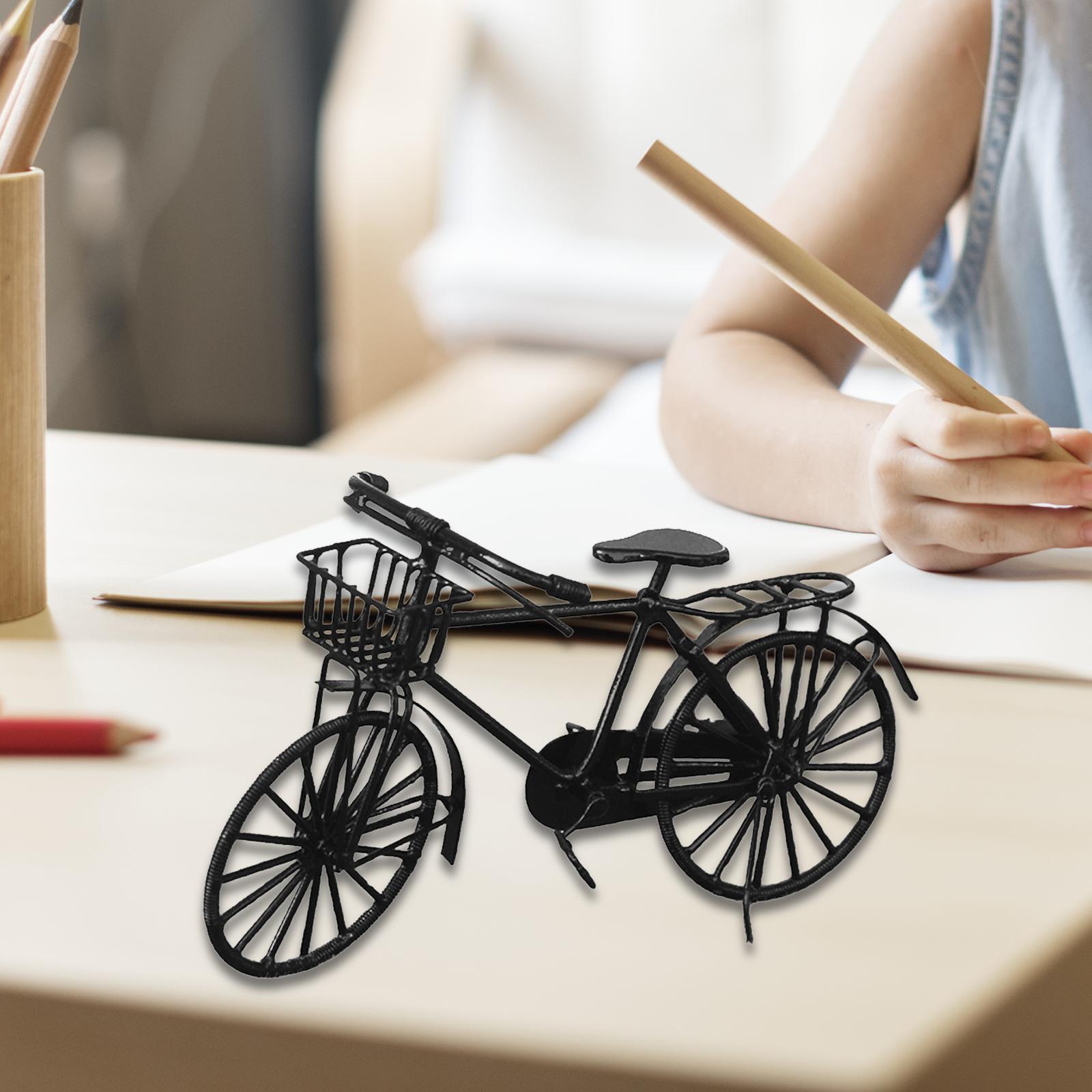 1:12 Schaal Poppenhuis Fiets Poppenhuis Accessoires Miniatuur Fiets Speelgoed, Poppenhuis Volwassenen Zwarte Fiets