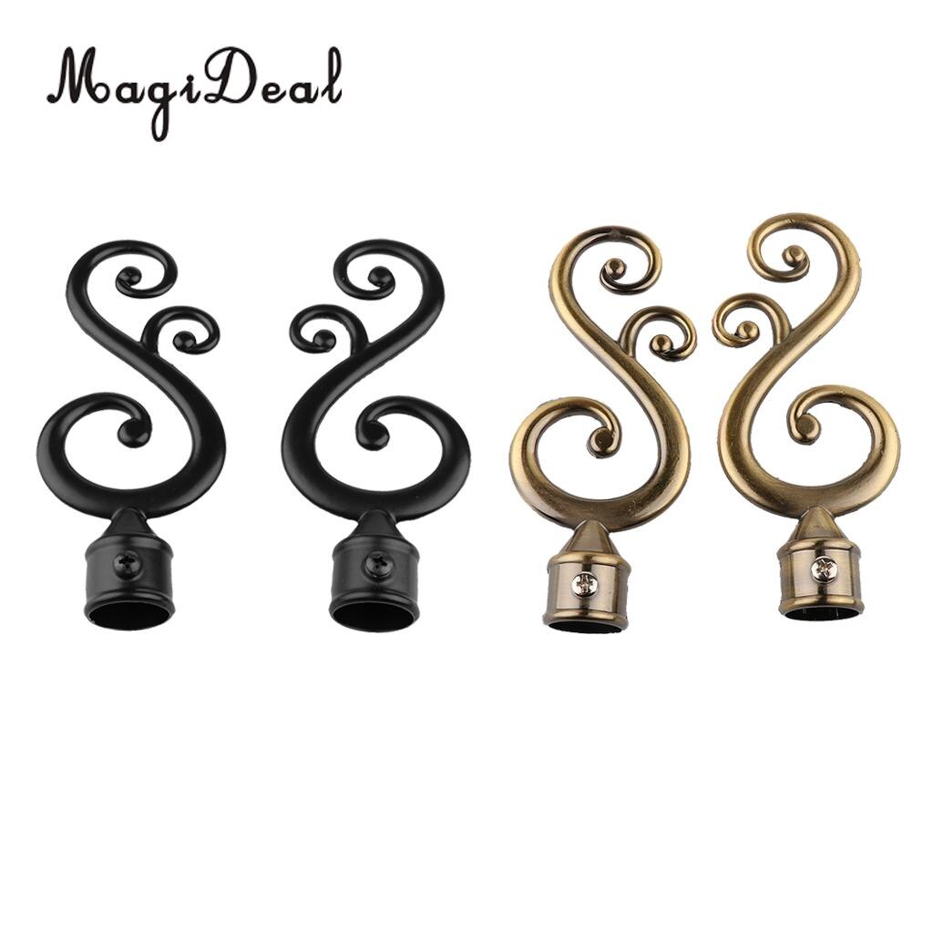 Par 22mm inre dia. draperi gardintavla stång stolpe gavlar gardin blind tillbehör finials för fönster dekoration , 3 stilar