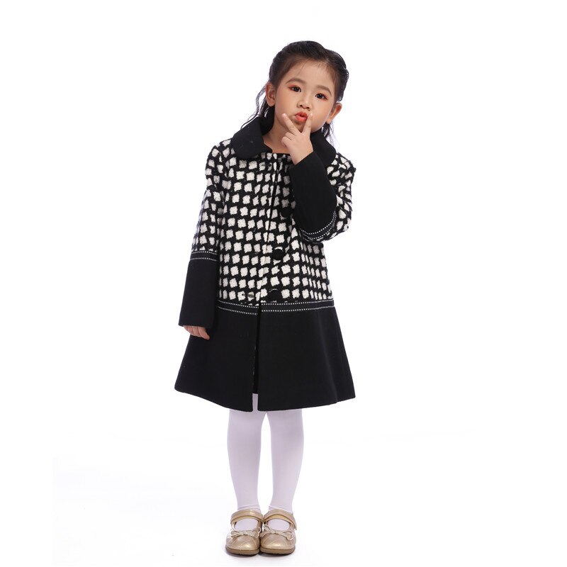 Invierno otoño cálido niñas abrigo ropa de calle primavera niños Chaquetas Niña negro Checker ropa Casual