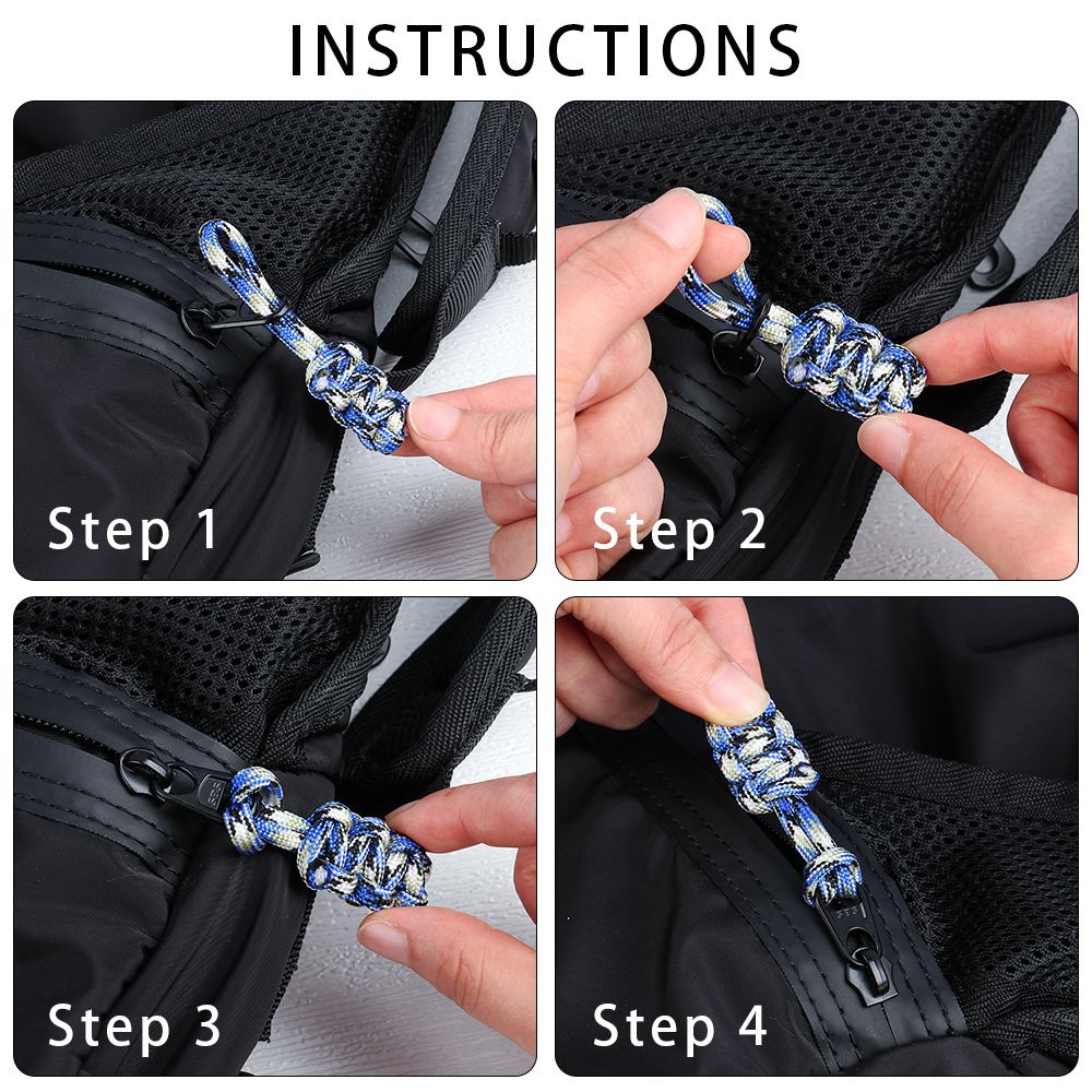 5Pcs Hand Purses Luggage Jackets Woven Pull Rope Zipper Head Nylon Zipper Pull Replacement