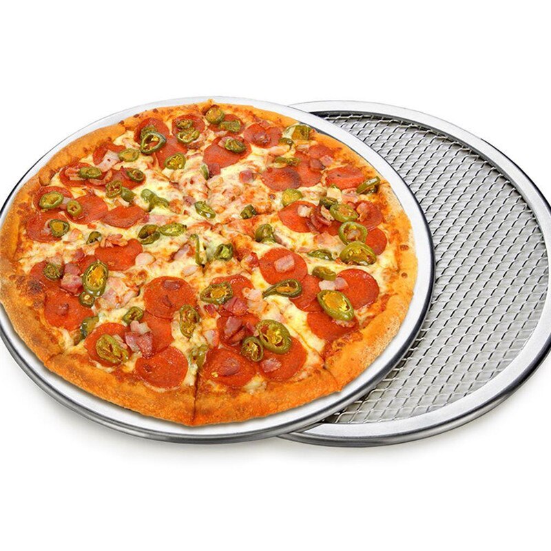 Pizza Stones Net Seamless Pizza Thin Baking Cookies Pan Aluminum Mesh Baking Tray Kitchen Baking Tools 7/8/9/10/11/12 Inches