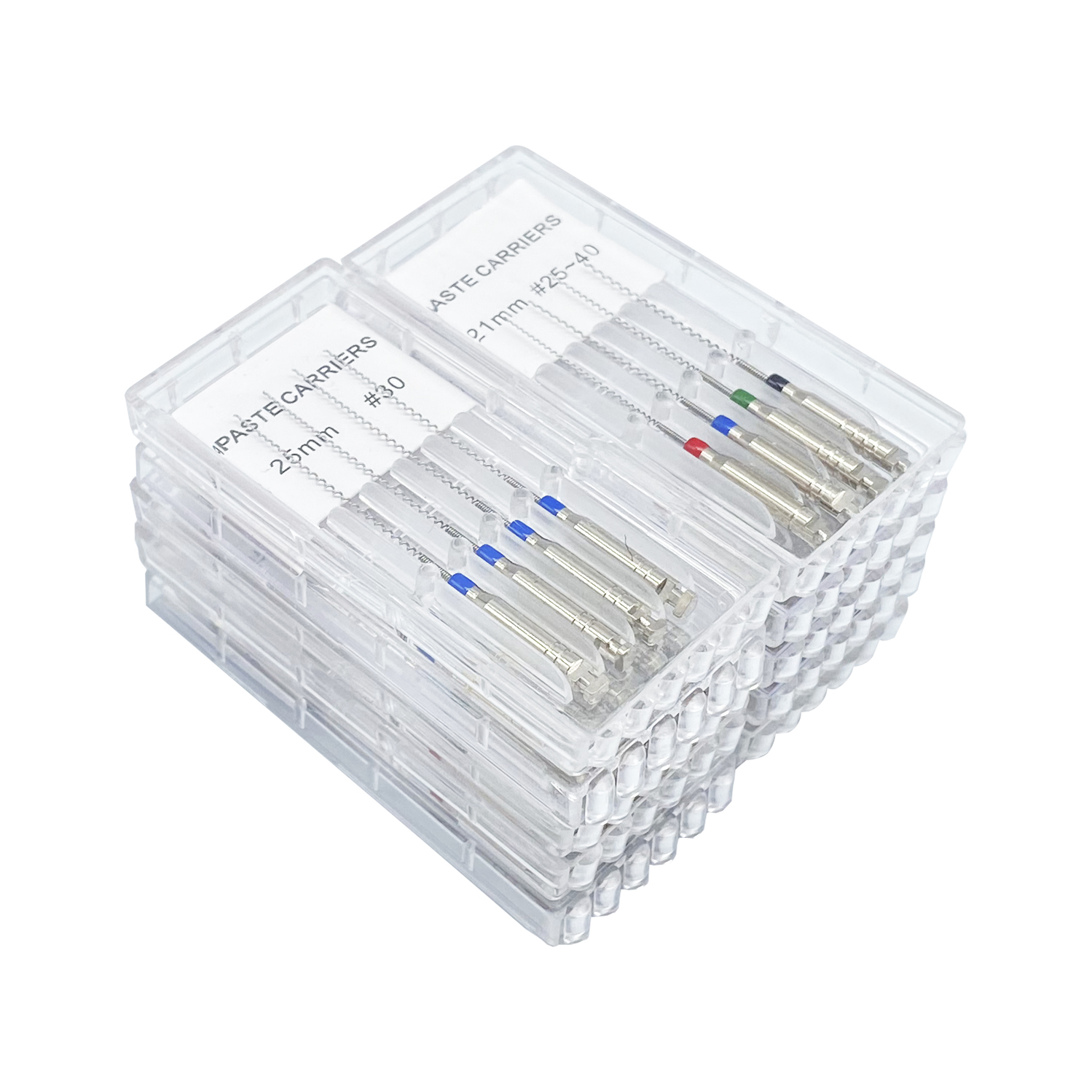1 caja de soportes de pasta Dental, relleno de raíces Lentulo 21mm 25mm surtido # 25-40 Limas de endodoncia Instrumentos dentales Canal Espiral
