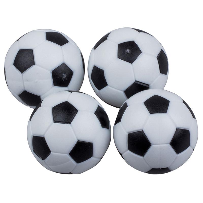 Sort og hvid bordfodbold bordfodbold maskine plastdele 32mm harpiks fodbold sort og hvid fodbold bolde babybold: Hvid 4 stk