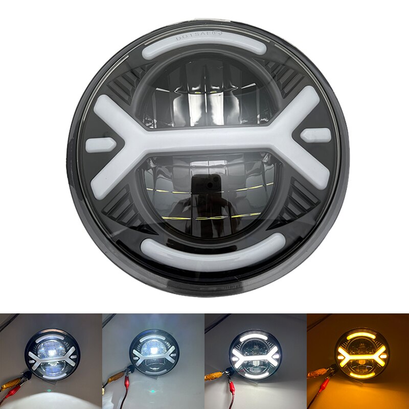 5.75&quot; inch LED Projector Headlight with Halo Angel Eyes White DRL Lights for Honda Shadow Aero Phantom VLX 600 750 VT 1100: K Black