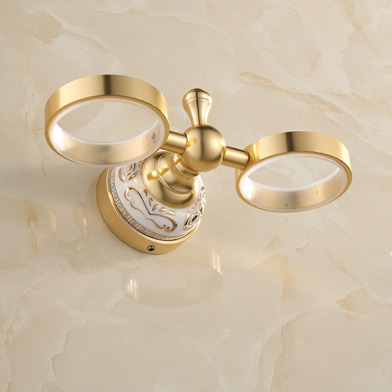 Styl skandynawski złoty puchar uchwyt w łazience z kubkami na kubki i akcesoria robić kubków podwójna złota szczoteczka robić zębów akcesoria łazienkowe