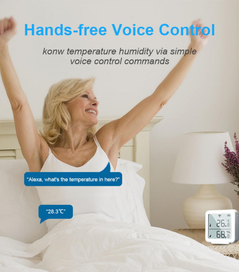 Tuya Smart Wifi Temperature Humidity Sensor Smart Home Detector Smart Life App Monitor Threshold Alarm Work With Alexa Google