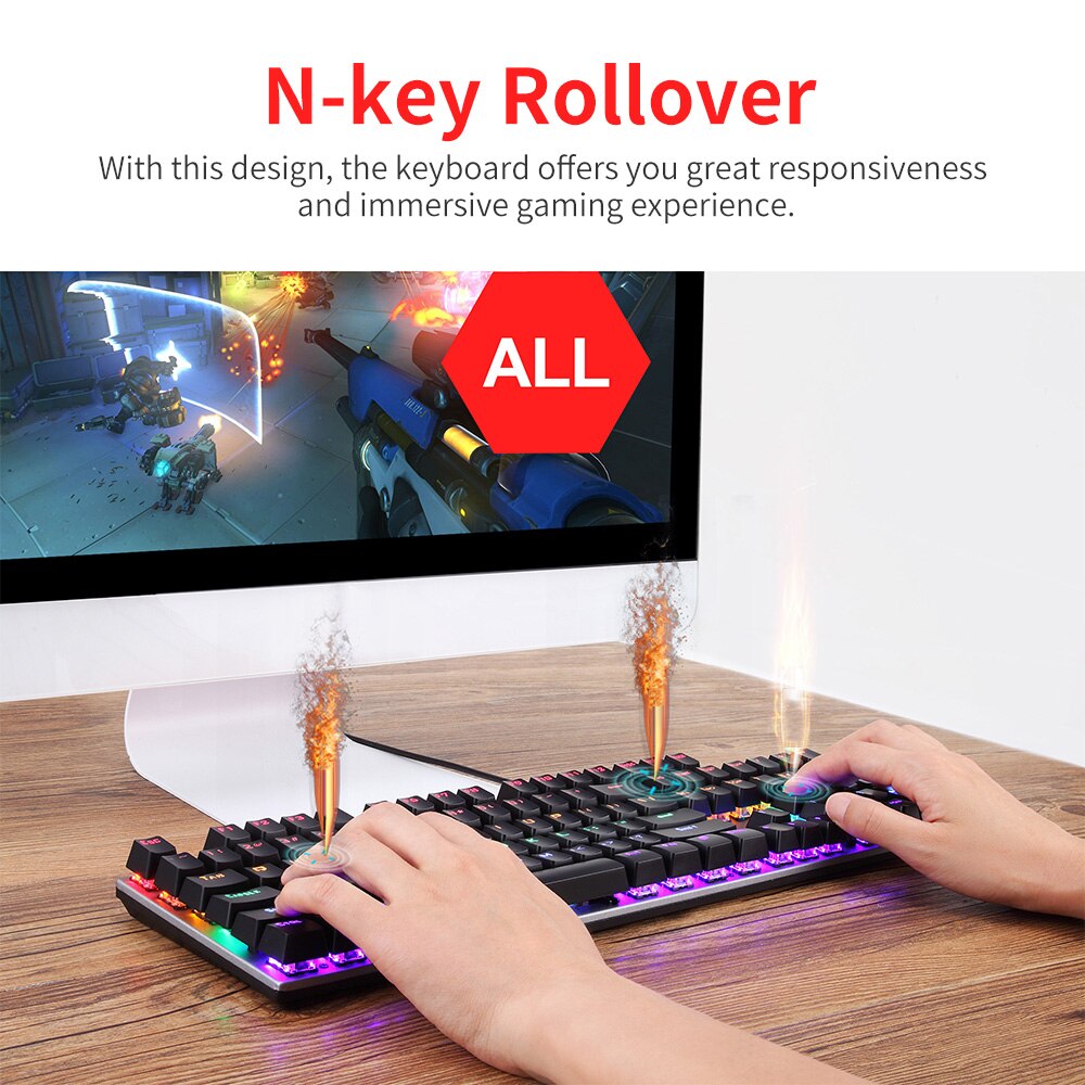Hxsj wired keyboard and mouse combo  l300 rgb backlit keyboard n-key rollover blue switch  + j300 6400 dpi programmable rgb backlit mouse