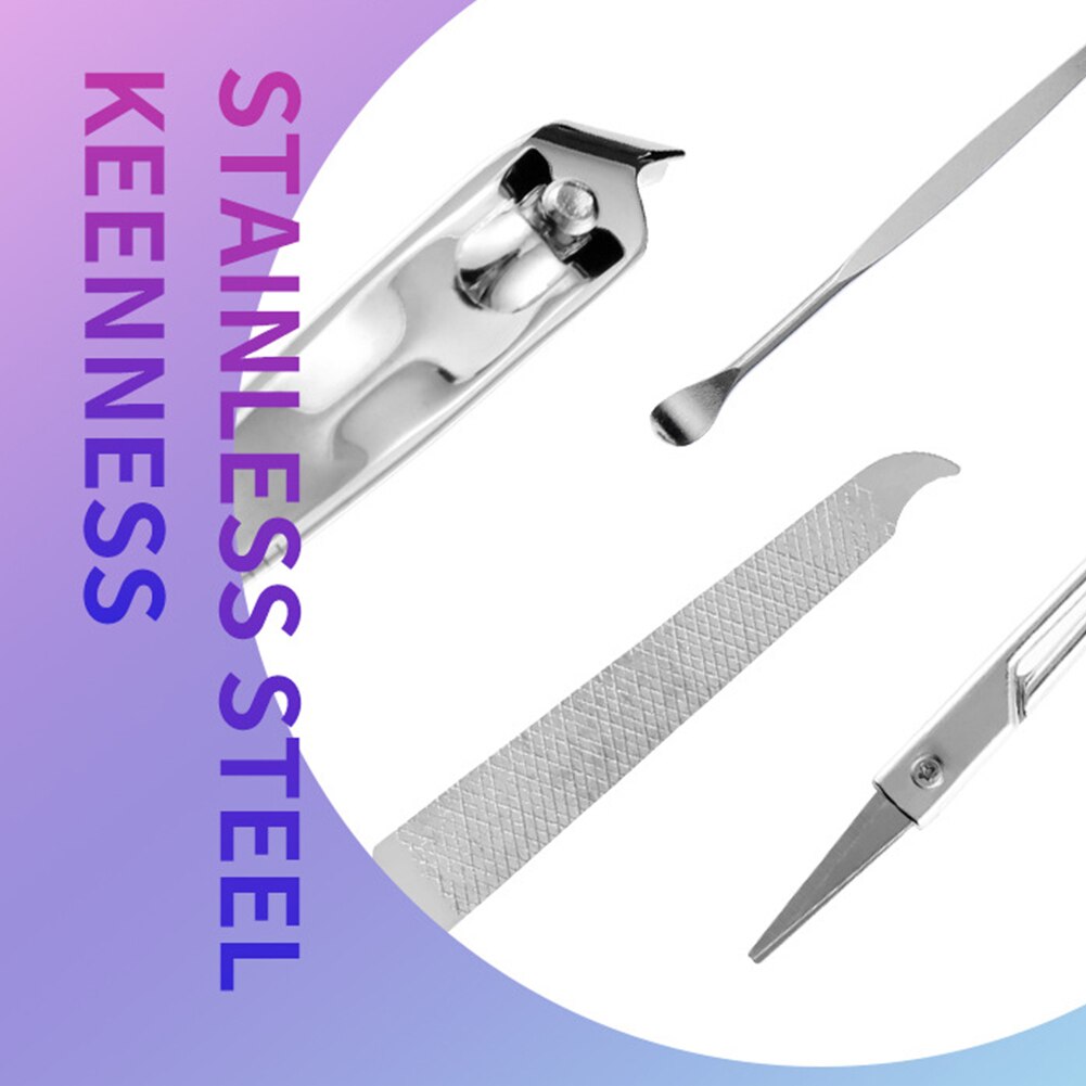 7pcs/set Portable Stainless Steel Nail Clippers Set Pedicure Care Nail Cutting Nail Trimmer Travel Toe Nail Scissor Nail Tools