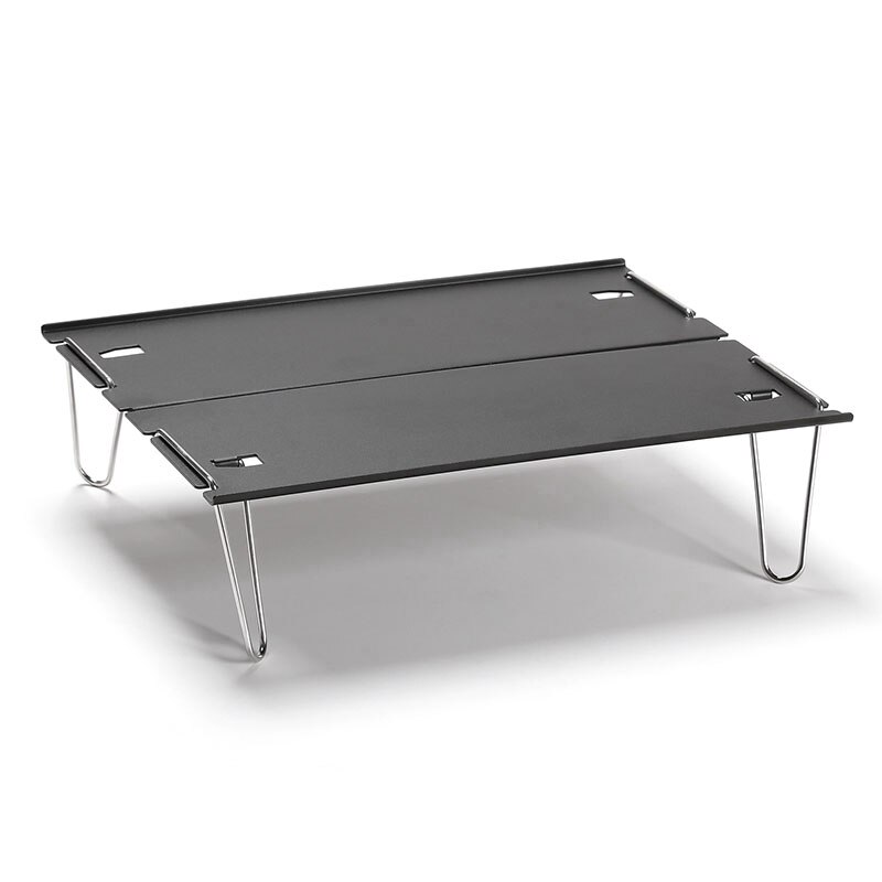 Outdoor Aluminum Alloy Camping Folding Table Portable Mini Table Barbecue Coffee Table Super Light Camping Table: gray