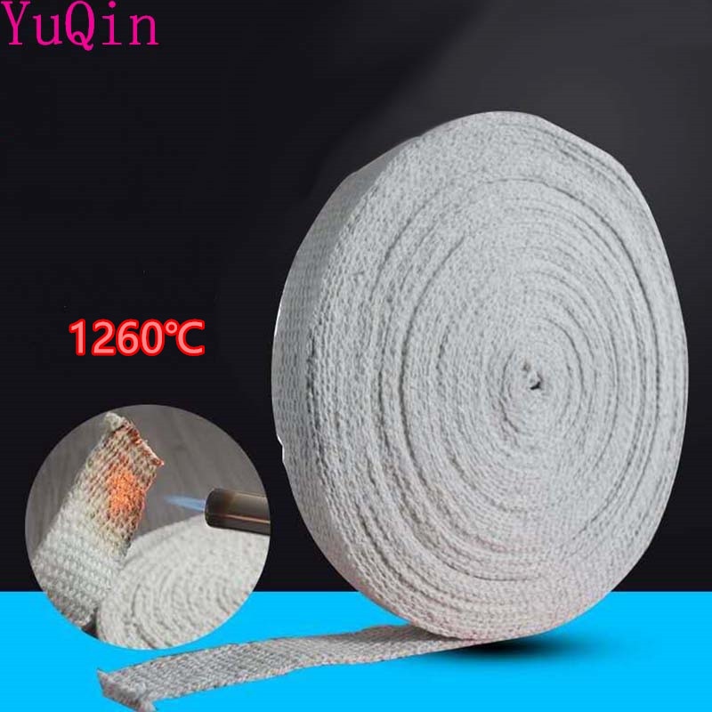 Bande d'isolation thermique en amiante, 5cm de large, pour tuyau d'évacuation de fumée de chauffe-eau, bande de silice d'aluminium en fibre de céramique