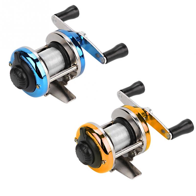 Deko Mini tambor de pesca Weel carrete de pesca en hielo portátil de invierno con cable de fundición al aire libre accesorios de pesca