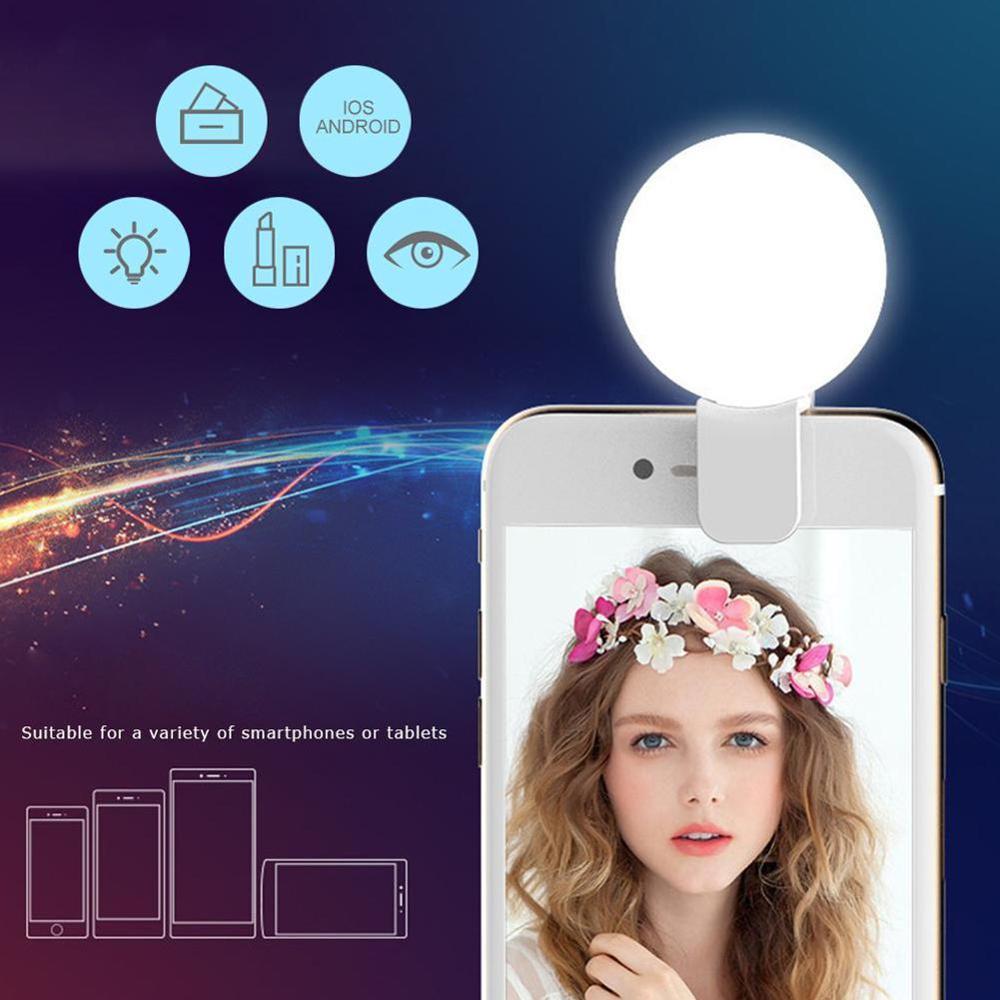 Mobiele Telefoon Led Selfie Ring Licht Draagbare Cirkel Fotografie Clip Licht Schoonheid Vullen Lamp Voor Mobiele Telefoon Camera Oplaadbare