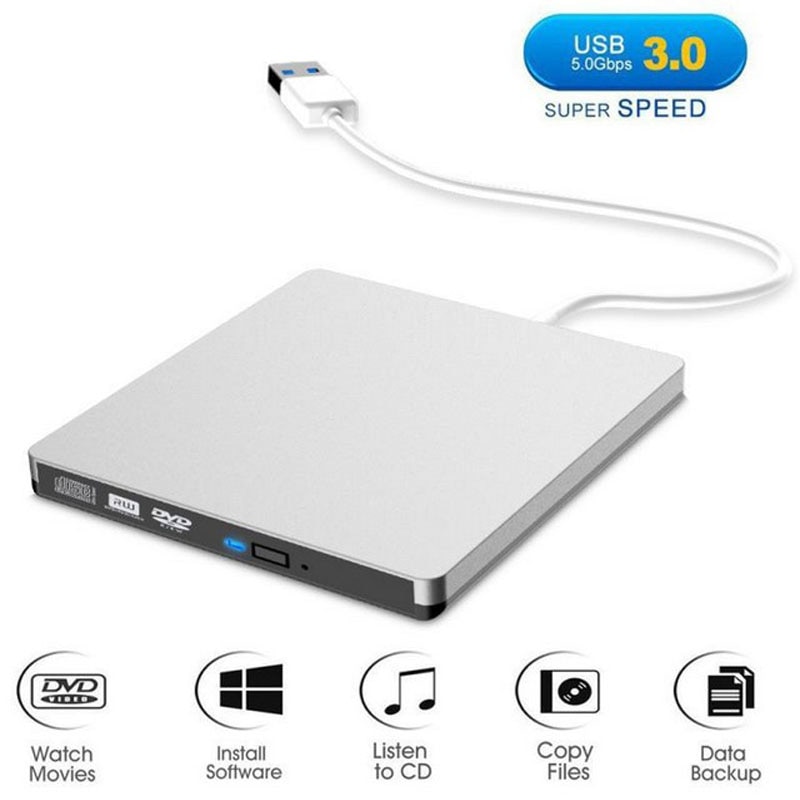 Cd Speler Externe Dvd Drive Usb 3.0 Draagbare Cd/Dvd +/-Rw Drive Slim Externe Cd Dvd rom Rewriter Brander Voor Laptop Desktop