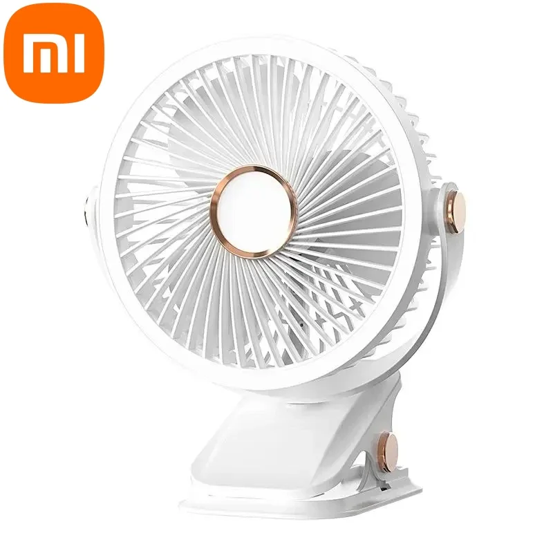 Xiaomi 8000Mah Clip-On Ventilator 3 Speed Stille Oplaadbare Desktop Draagbare Luchtcirculatieventilator Draadloze Ventilator Met Led-Licht Kamperen Thuis: WHITE