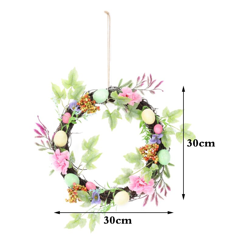 Artificial Wreath Garland Rattan Frame With Easter Cross Garland Halloween Thanksgiving Autumn