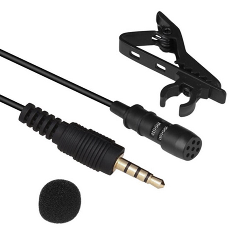 3.5mm Mini Clip-On Lapel Microphone Lavalier Handsfree Condenser Microphones Wired Mic For Speaking Speech Phone