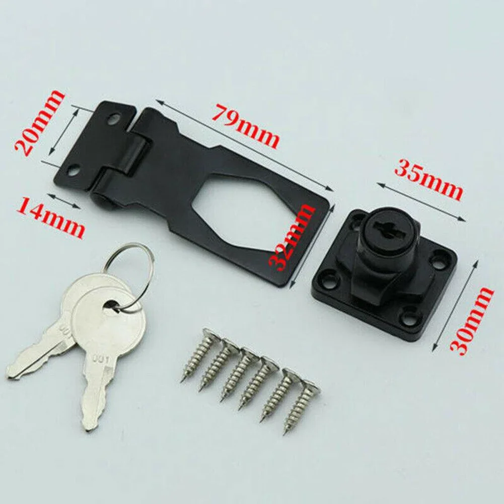 Home Latch House Door Locks 3Inch Safety Lock Locking Hasp And Staple With Keys Padlock Garage Lock Cupboard Home