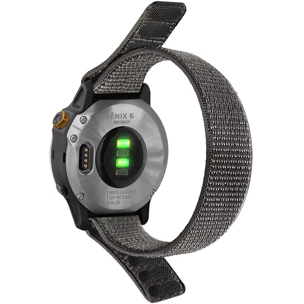Til garmin fenix 6 6s 6x pro 5 5s Plus 7 7s 7x erstatningsklokkerem til garmin fenix 8 klokkerem 20/22/26mm vevd nylon: L / beige