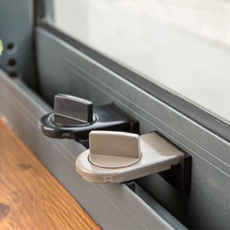Glidende vindueslåse børnesikkerhedslås vinduesrude glideprop dørkabinet låser tykke jern køkkenremme