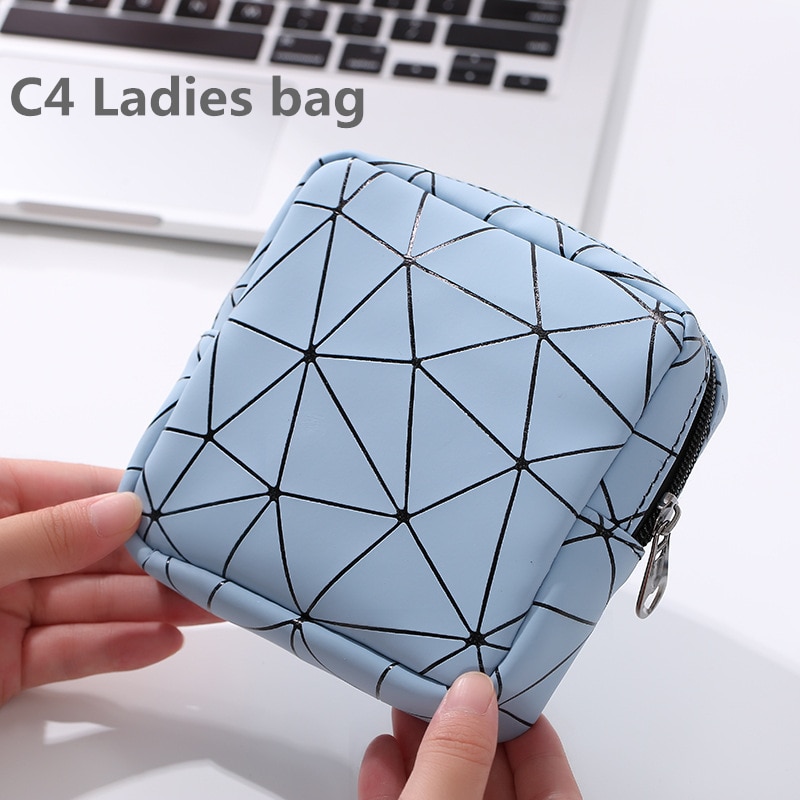 Neceser de PU con entramado de diamantes, organizador de viaje resistente al agua para mujer, estuche de útiles de maquillaje para damas, estuche de maquillaje: C4 Ladies bag