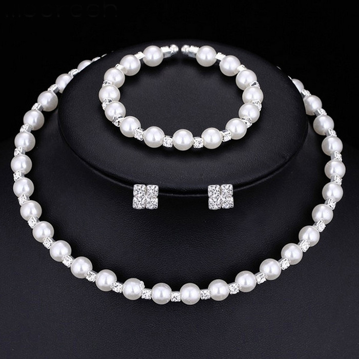 Mode Vrouwen Ketting Oorbellen Set Lichtmetalen Strass Bruiloft Bridal Lady Dangle Earring Kettingen Sieraden Accessoires: 05