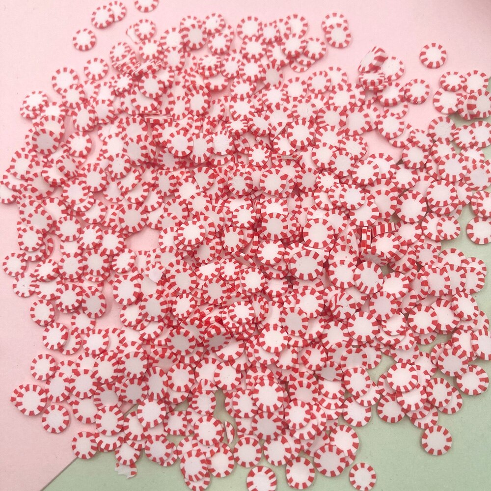 100g Mixed Christmas Candy Clay Sprinkles for Crafts Making Decoration DIY Slimes Filling Tiny Klei Mud Particle Accessories: red