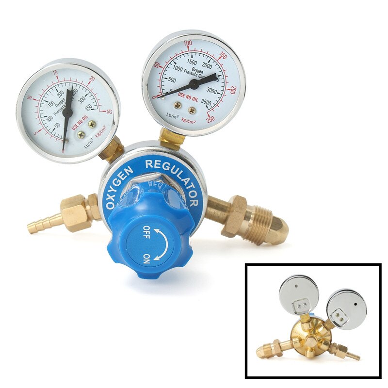 Argon Oxygen/Acetylene Regulator Reducer Mig Flow Meter Pressure Gas Solid Brass Welding Fit Victor Gas Torch Cutting