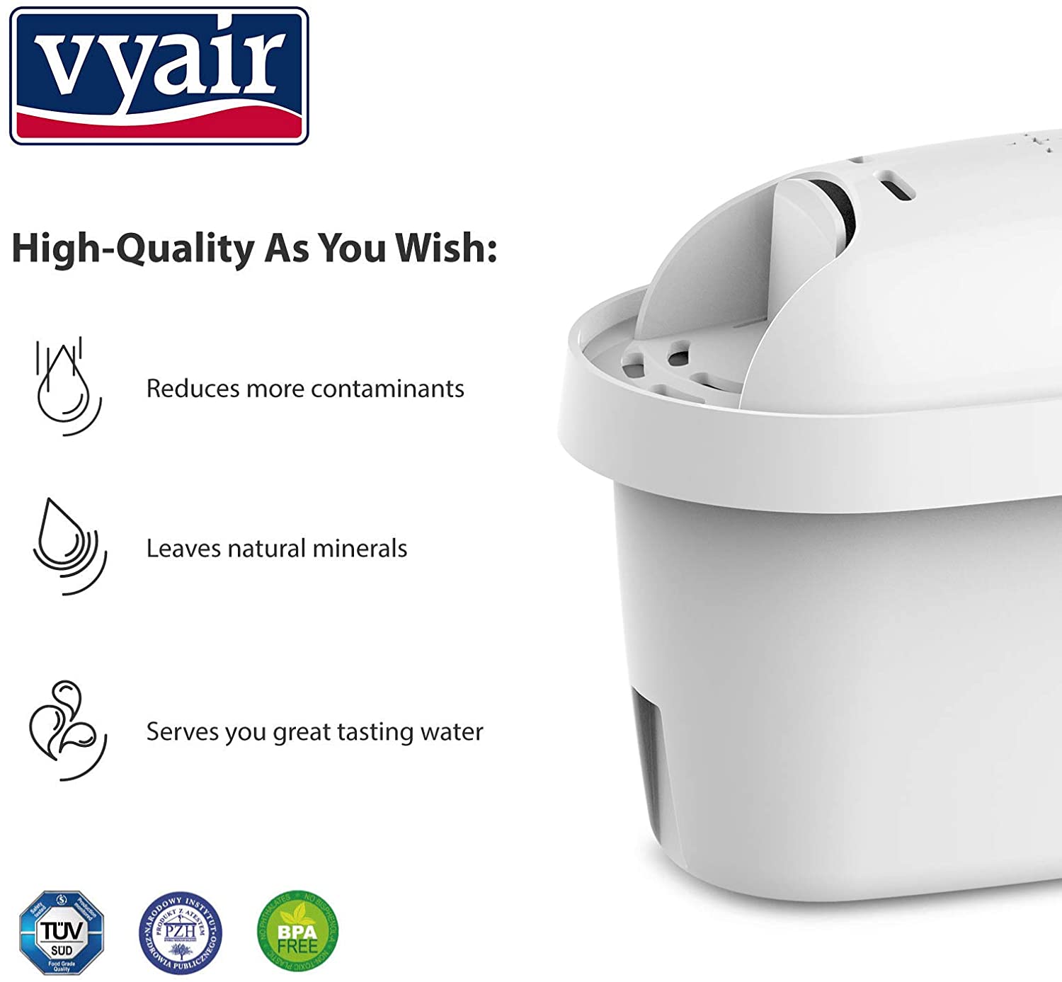 Jug Filter Cartridge Compatible with Brita Maxtra/Maxtra+ Pre Marella, Elemaris, Aluna, Mavea, Flow Tank and Bosch Tassimo