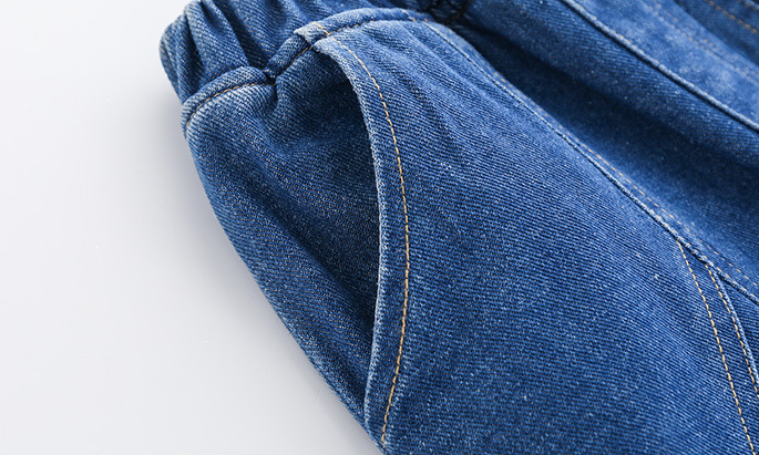 Herbst Winter Plus samt feste farbe Denim hosen für junge Plus dicke und warme Baby jungen Schlauch jungen lässig Schlauch freundlicher Schlauch