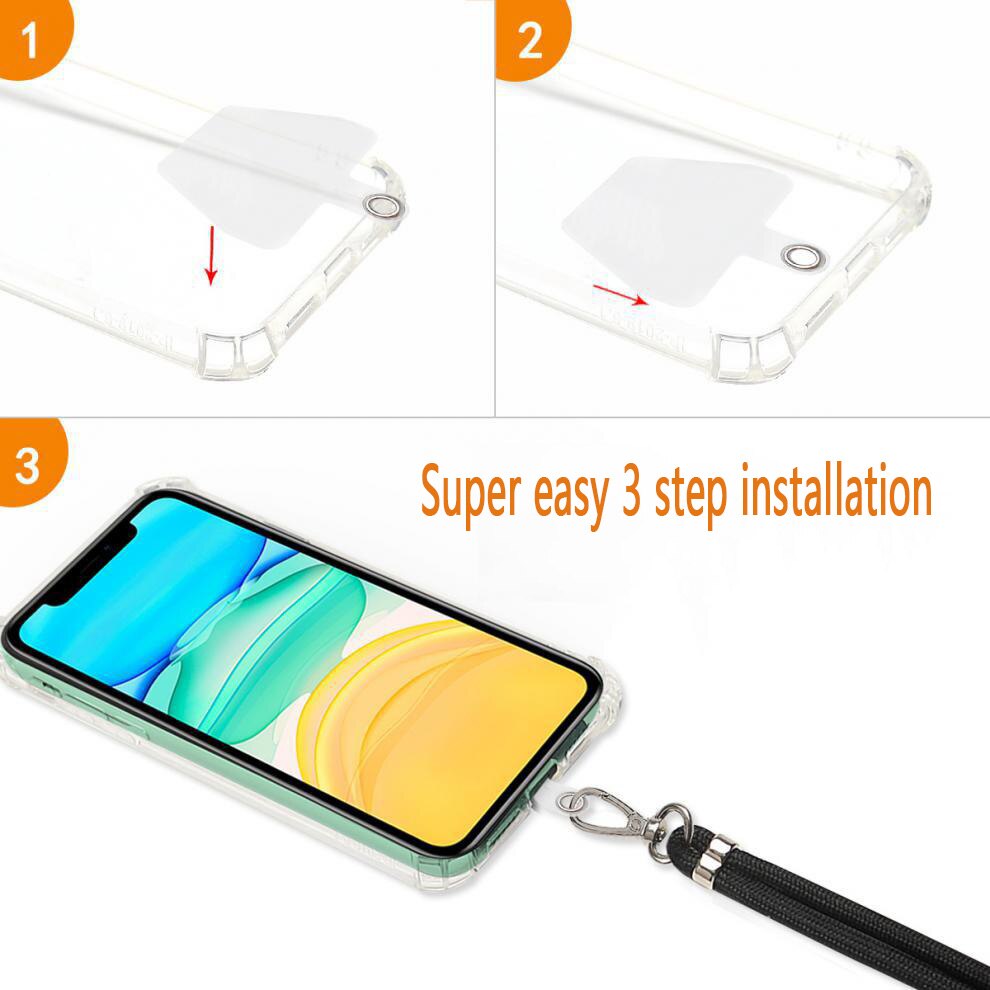 Phone Lanyard Anti Lost Lanyard Strap Universal Adjustable Detachable Colorful Neck Cord Phone Safety Tether Keychain Chain Rope