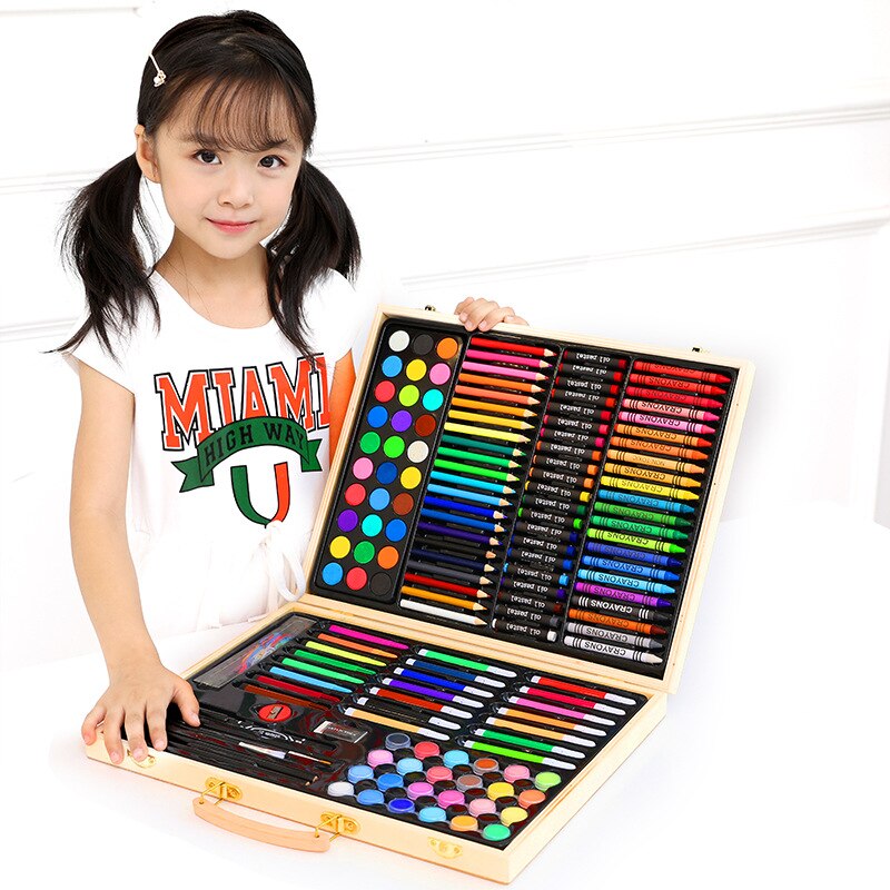 190Pcs/set Office School Supplies Educational Stationery Set For Children Painting Painting Brush For Student Study