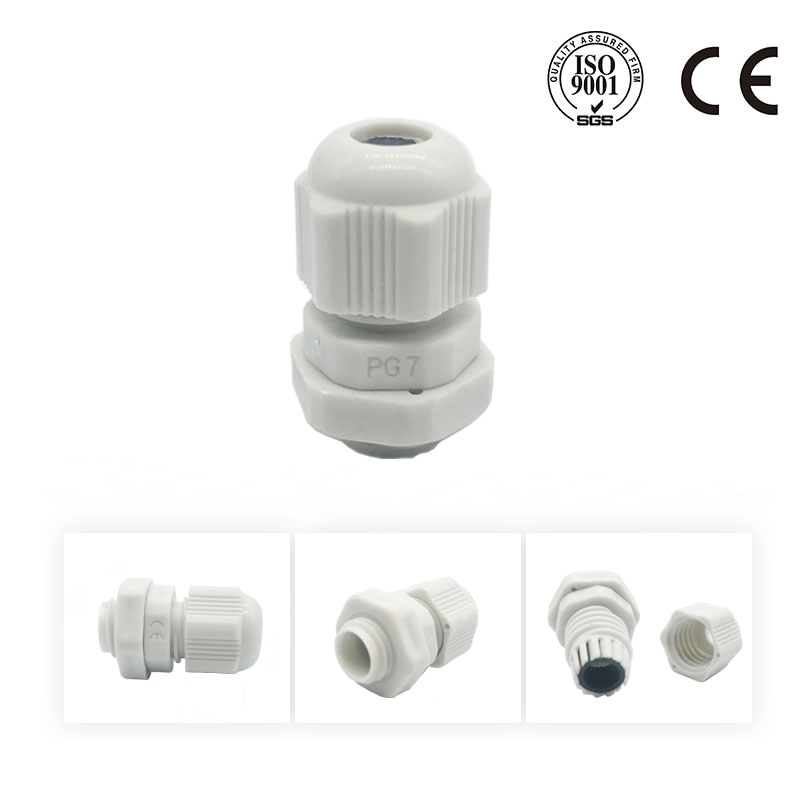 White 10pcs IP68 M12 for 3-6.5mm PG7 M16 M18 M20 M25 M36 M40 M63 Wire Cable CE Waterproof Nylon Plastic Cable Gland Connector