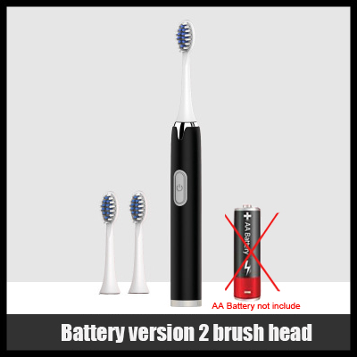 Electronic Toothbrush Washable Whitening Relax Teeth Brush Powerful Sonic Electric Toothbru USB Rechargeable Adult Ultrasonic: Black 3 Heads