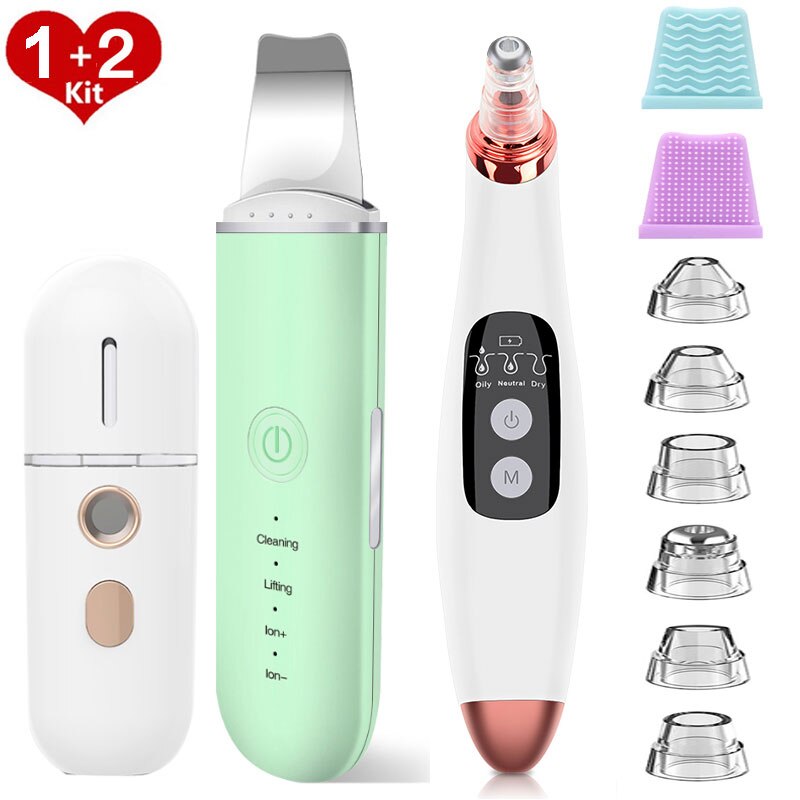 Comedondrukker Ultrasone Huid Scrubber Trillingen Gezicht Spatel Facial Scrubber Schop Schoon Cavitatie Peeling Facial Lifting