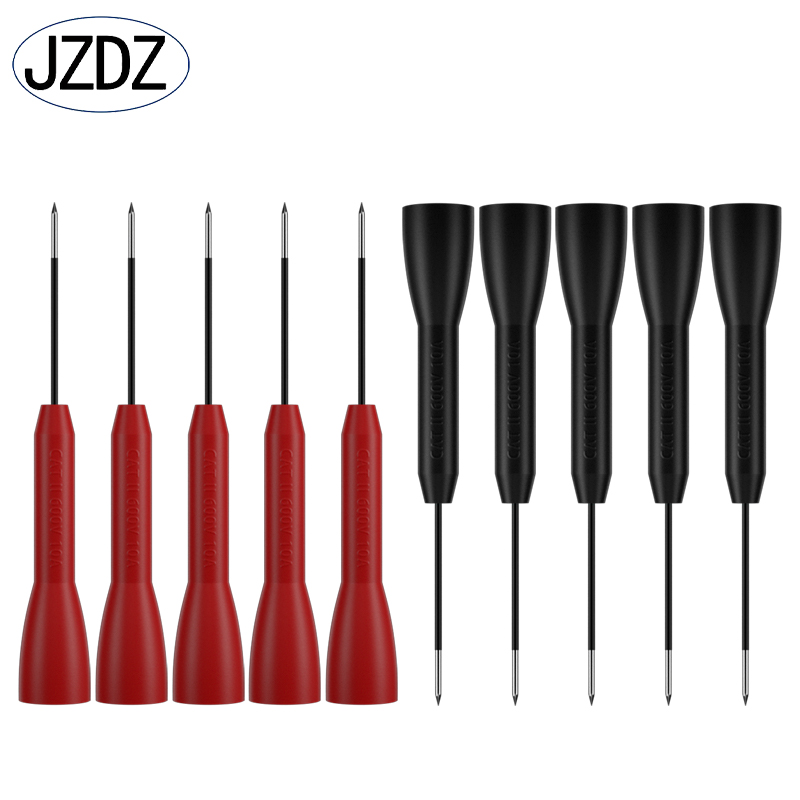 Jzdz 10 stk 1mm testprobe isolering multimeter nål rustfri teststift til 2mm testledninger j .30038