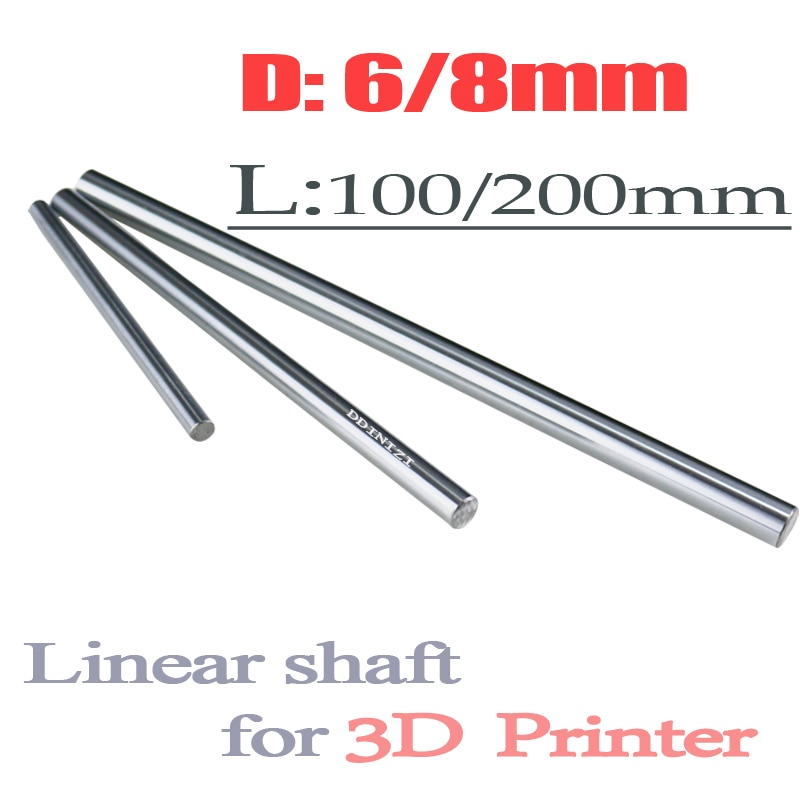 1pc 6mm ja 8mm 6 x 100 6 x 200 8 x 100 8 x 200 lineaariakseli 3d tulostin 8mm x 200mm sylinterin vuorauksen kisko lineaarisen akselin akselin cnc osat