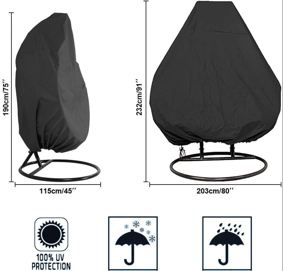 Ao ar livre pendurado ovo cadeira capa à prova dwaterproof água pára-sol pátio cadeira poeira capa de chuva protetor swing chair cover uv capa protetora