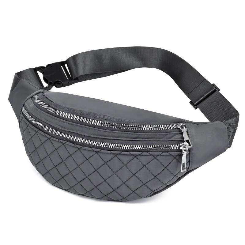 Gestock – sac banane en Nylon pour femmes, sacs à bandoulière décontractés unisexe, sac banane de hanche, sac de ceinture de voyage, sac à main de Sport: Grey