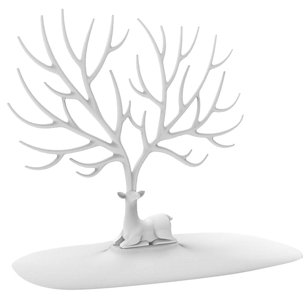 Herten Hoofd Sieraden Display Standaard Sieraden Hanger Oorbellen Ketting Display Stand Ark Van Het Verbond Kerst Woonaccessoires: WHITE